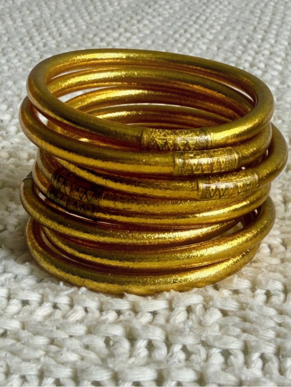 BuDhaGirl Gold All Weather Bangles – Size Small – Full Set